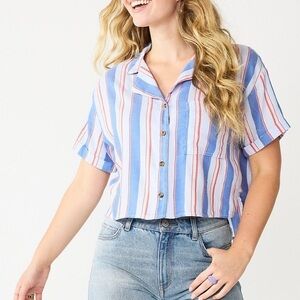 SO Cropped Button Front